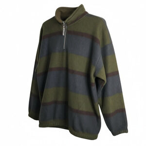 M1112) Vintage Bugle Boy Original Double Brush Half Zip Snow Fleece Medium